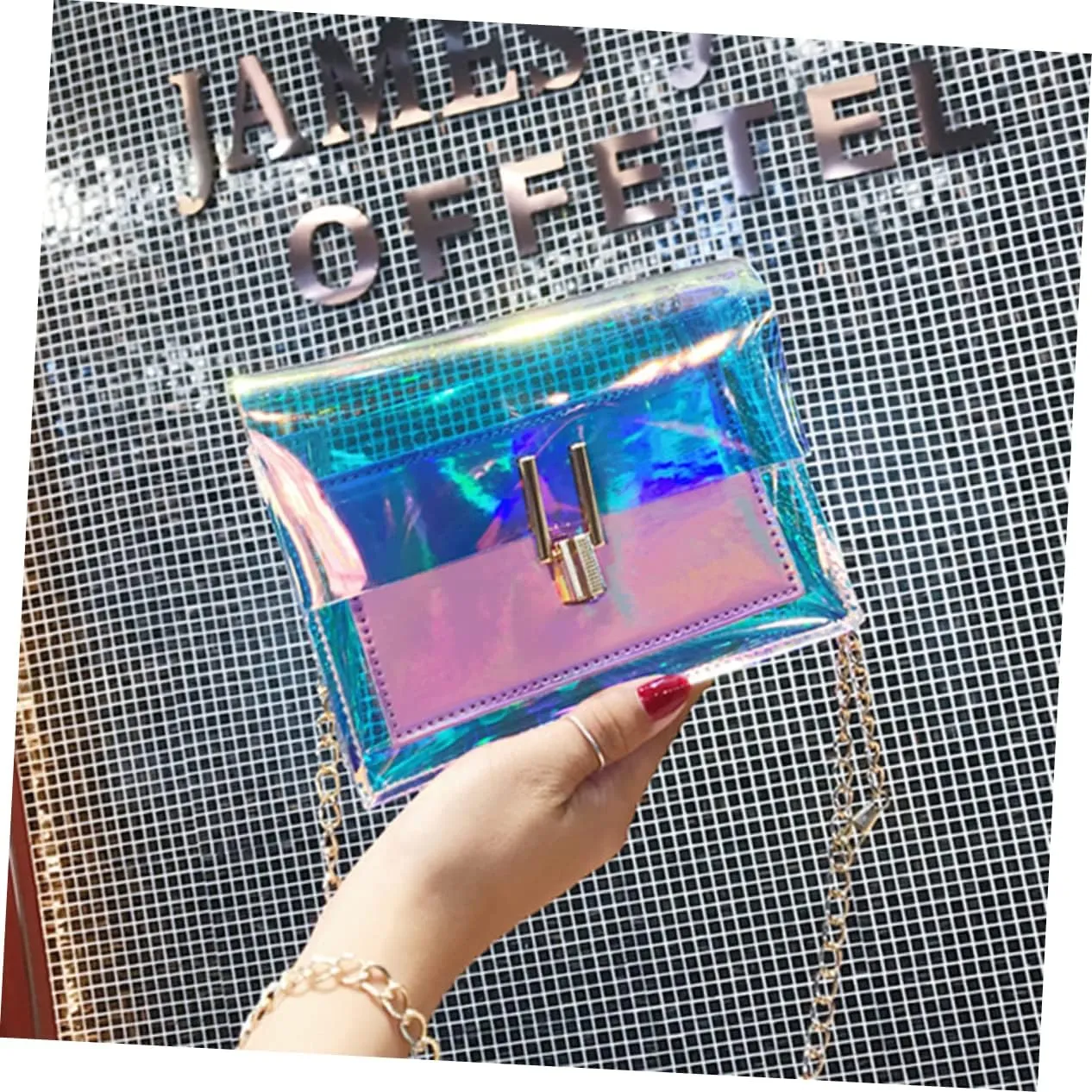 TENDYCOCO 2pcs Clear Messenger Bag Ladies Wallet Sling Purse Transparent Waist Bag Rave Fanny Pack for Women Chain