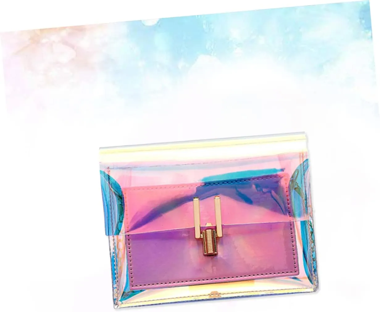 TENDYCOCO 2pcs Clear Messenger Bag Ladies Wallet Sling Purse Transparent Waist Bag Rave Fanny Pack for Women Chain