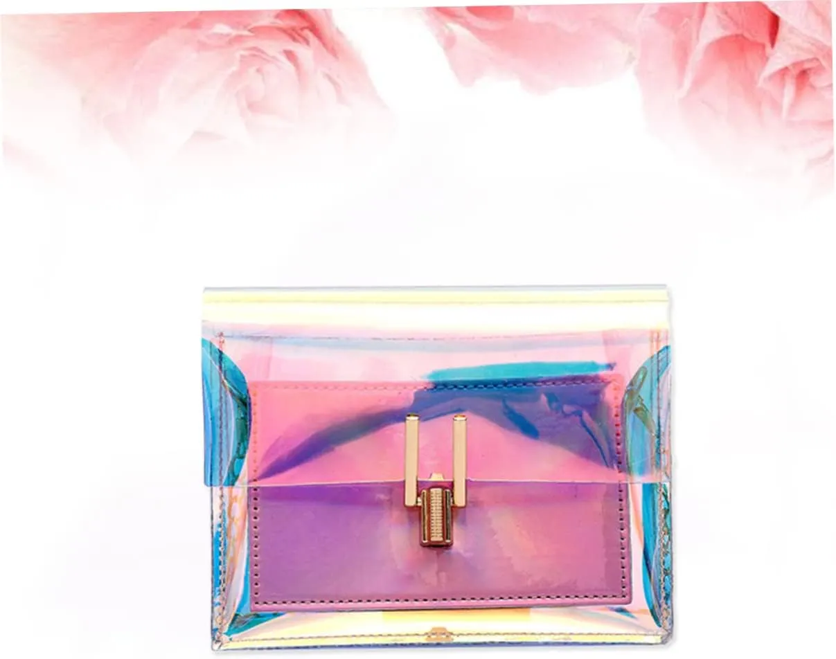 TENDYCOCO 2pcs Clear Messenger Bag Ladies Wallet Sling Purse Transparent Waist Bag Rave Fanny Pack for Women Chain