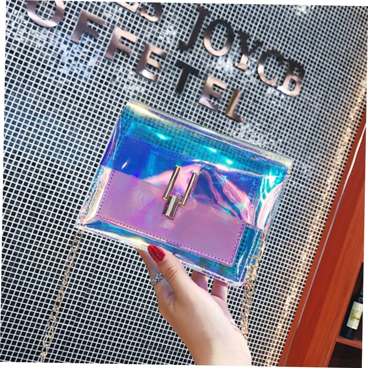TENDYCOCO 2pcs Clear Messenger Bag Ladies Wallet Sling Purse Transparent Waist Bag Rave Fanny Pack for Women Chain