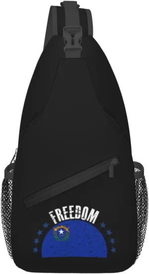 The Nevada Flag And Freedom Crossbody Bags For Women Men Chest Backpack Gym Shoulder Bag Travel Outdoor Sports Casual Crossbody Bags