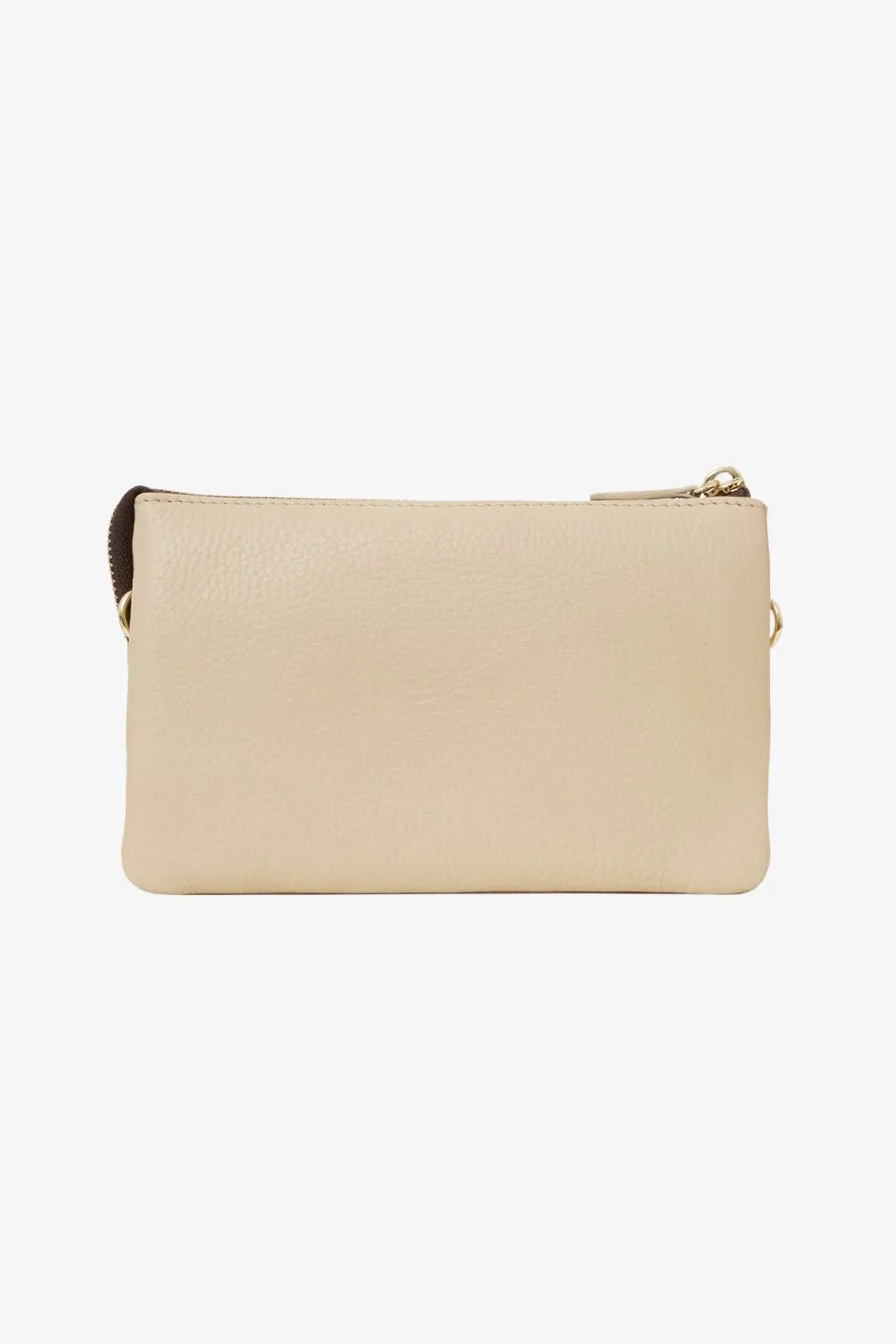 Tilly Multi Pocket Biscotti Leather Crossbody Bag
