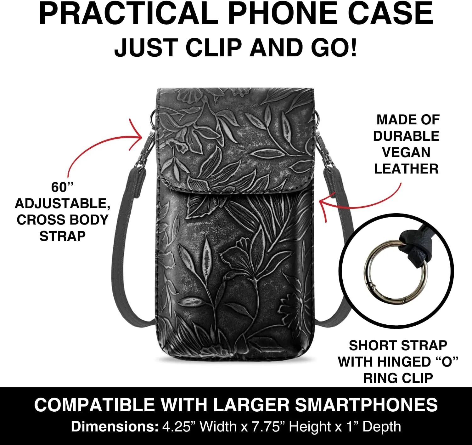 Tote Bag for Women & Phone Holder Combo - Touch Screen Women’s Crossbody Bag - Phone Bag (Techy Tote)