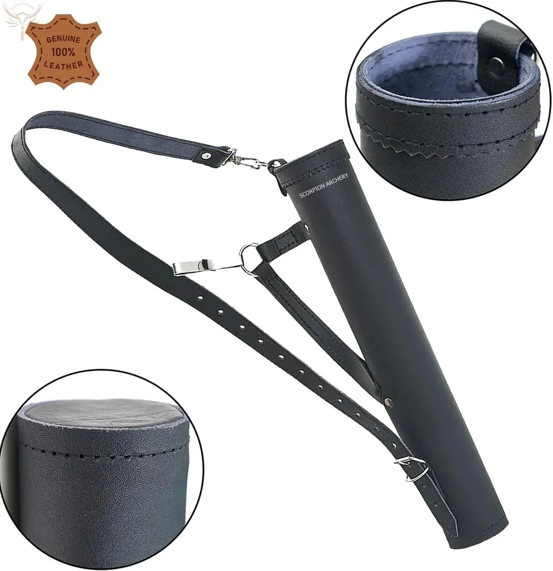 Traditional Back Quiver Bow Arrow Holder Handmade Leather Quiver Lightweight & Comfortable Gift for him Aniversary Gift