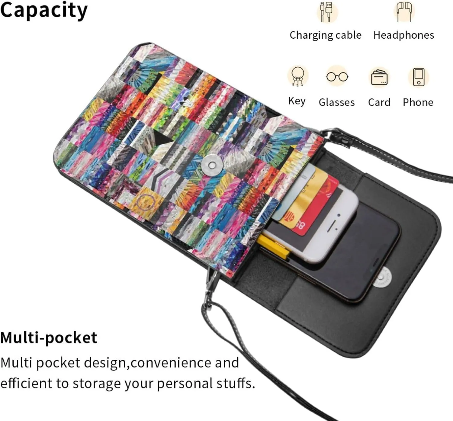 Trans Flag HE HIM Pronouns Cell Phone Purse Small Crossbody Bags For Women Men Wallet Purses With Adjustable Strap