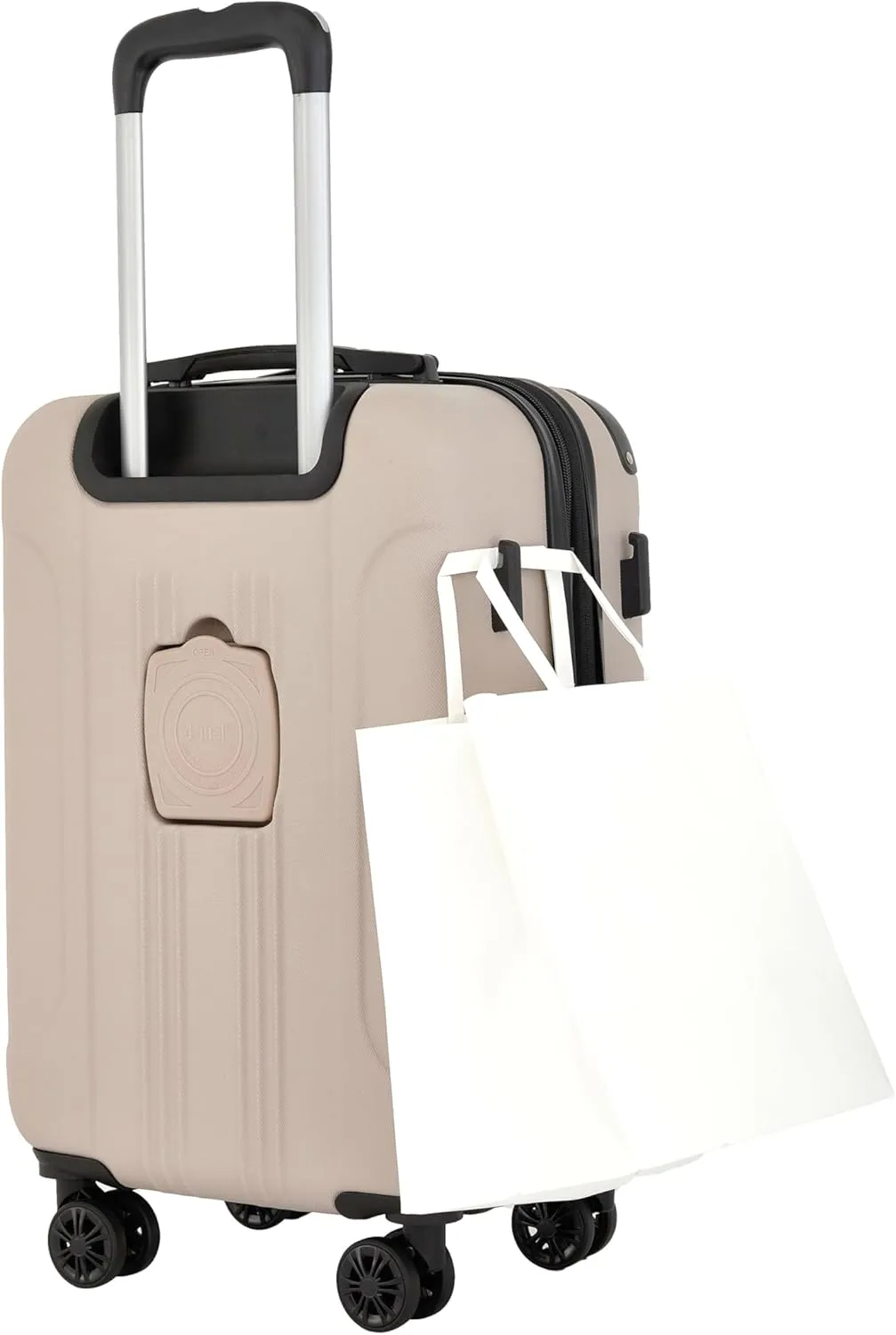 Travelers Club Chicago Plus Hardside Luggage, Mushroom, 20" Carry-On
