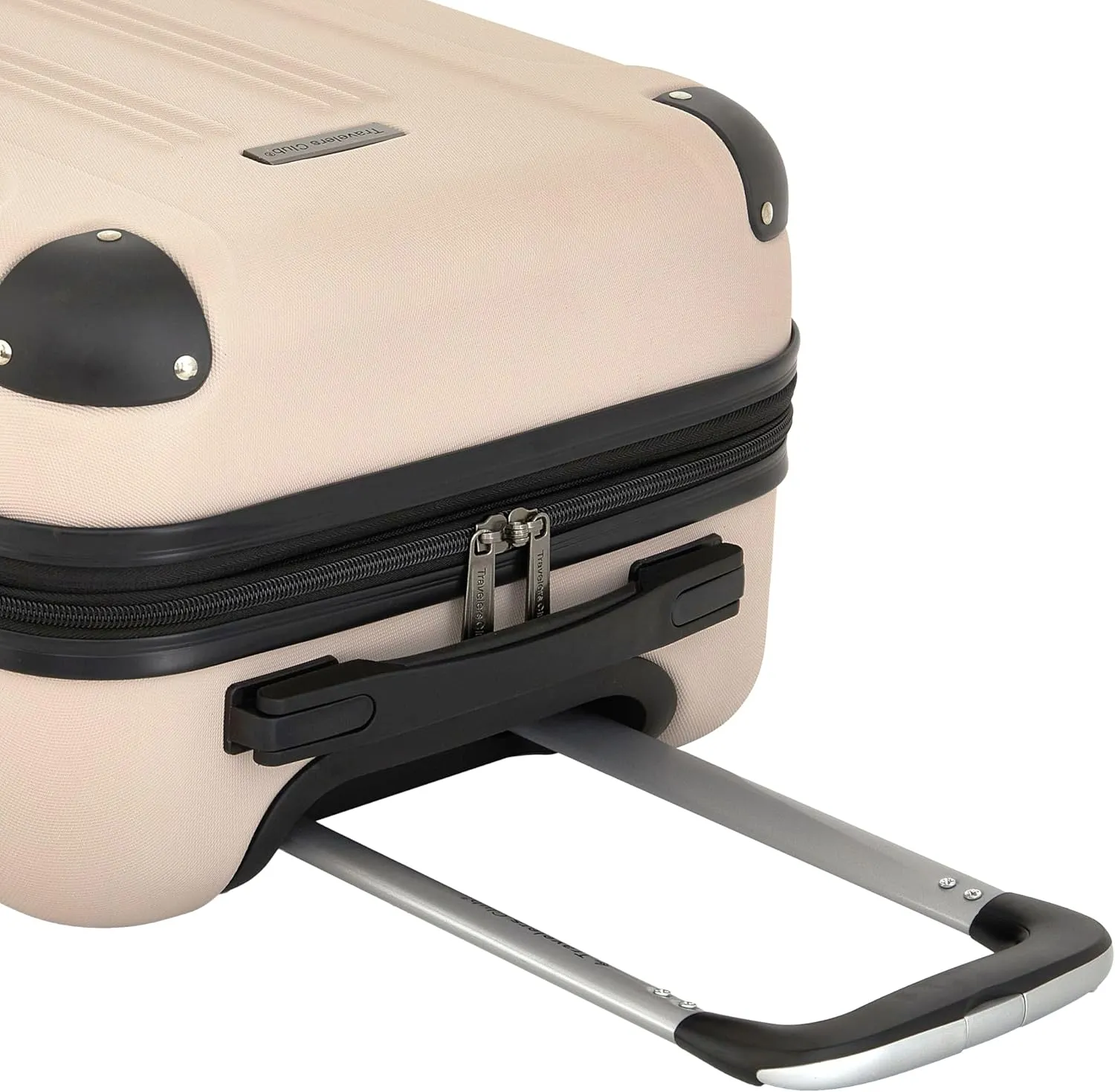 Travelers Club Chicago Plus Hardside Luggage, Mushroom, 20" Carry-On