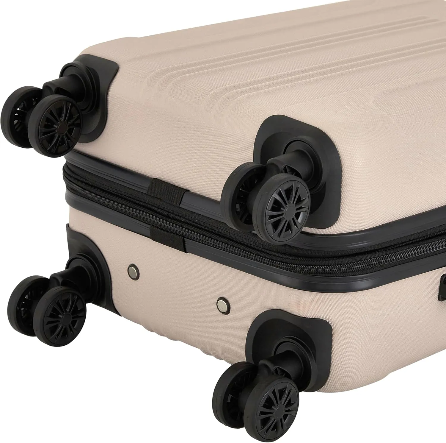 Travelers Club Chicago Plus Hardside Luggage, Mushroom, 20" Carry-On