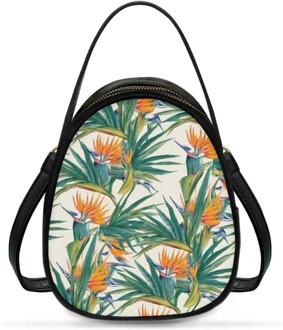 Tropical Shoulder Bag Purse for Women Travel Cell Phone Holder Crossbody Bag PU Leather, Turtle Small Sling Bag
