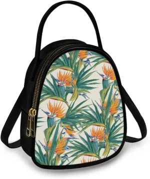 Tropical Shoulder Bag Purse for Women Travel Cell Phone Holder Crossbody Bag PU Leather, Turtle Small Sling Bag