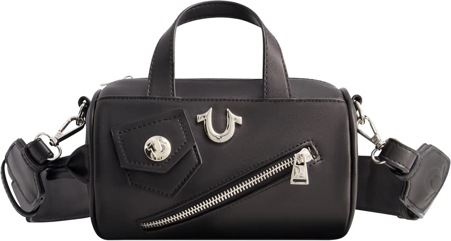 True Religion Women's Crossbody Bag, Mini Duffel Purse Handbag with Shoulder Strap