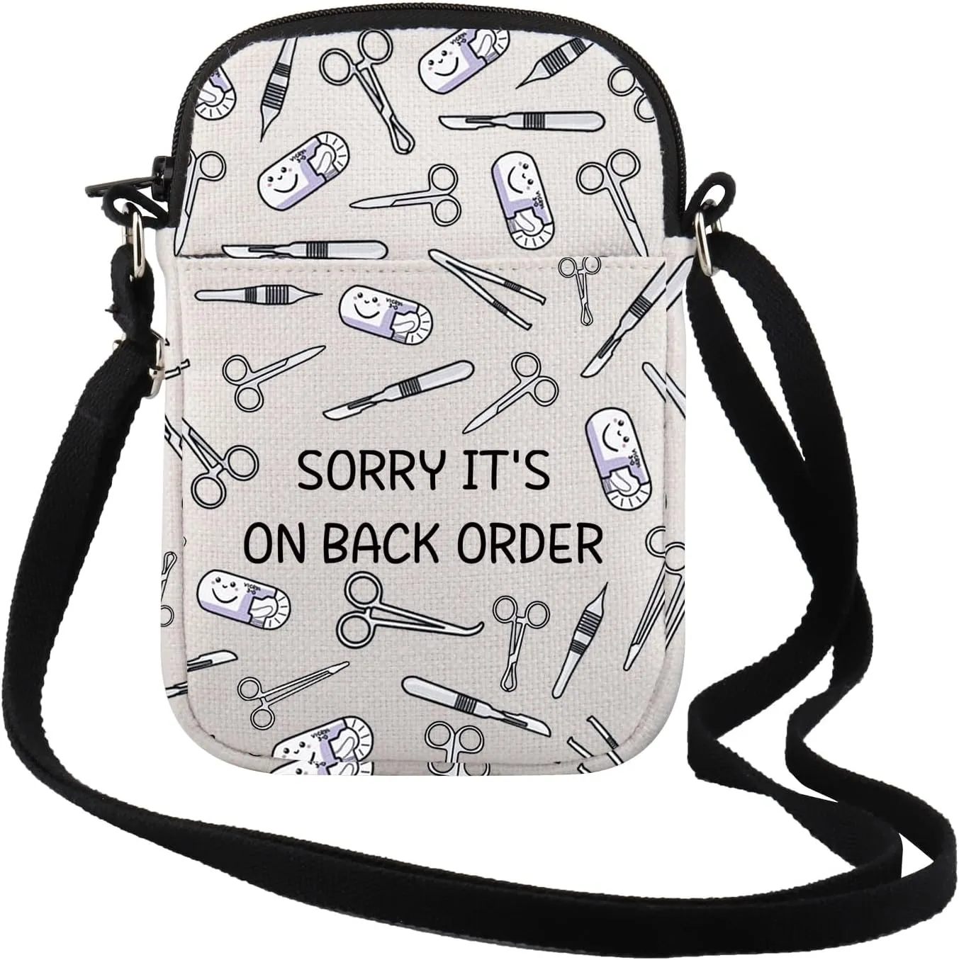 TSOTMO Surgical Tech Crossbody Bag Surgeon Zipper Pouch Bag Surgical Instrument Technician Gift Surgical Tech Retire Gift