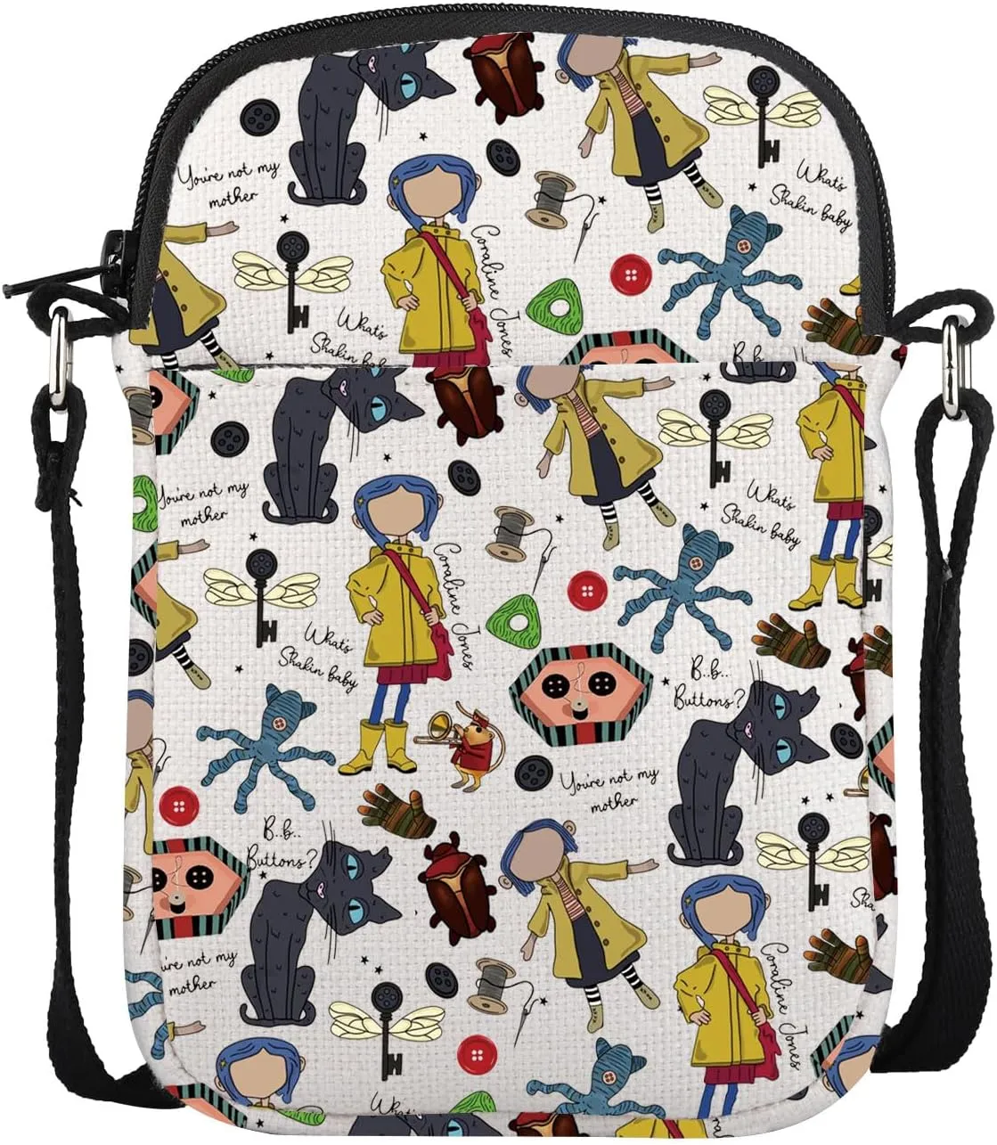 UJIMS Horror and Fantasy Film Inspired Gift Cartoon Movies Buttons Crossbody Bag The Secret Thriller Gift