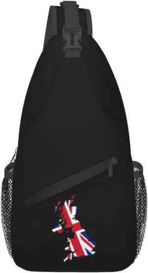 United Kingdom Terrain Map Crossbody Bags For Women Men Chest Backpack Gym Shoulder Bag Travel Outdoor Sports Casual Crossbody Bags