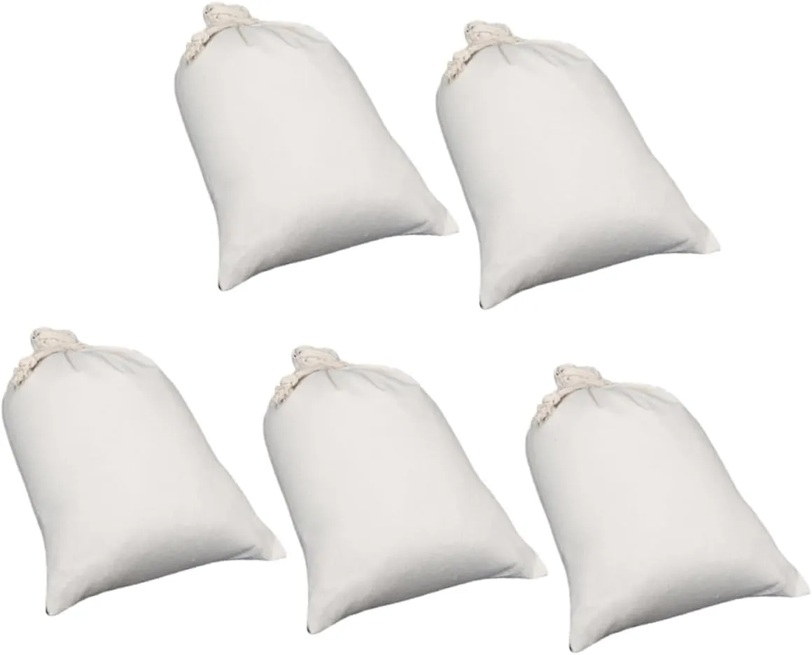 Unomor 5 Pcs Drawstring Pouch Versatile Storage Bags for Jewelry Grains and Odorless Breathable for Organizing and present Giving White