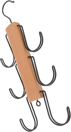 Unomor Versatile Swivel Hook Rack Closet Bag Hanger Handbag Hook Bag Storage Wood Construction Rotating Organizer