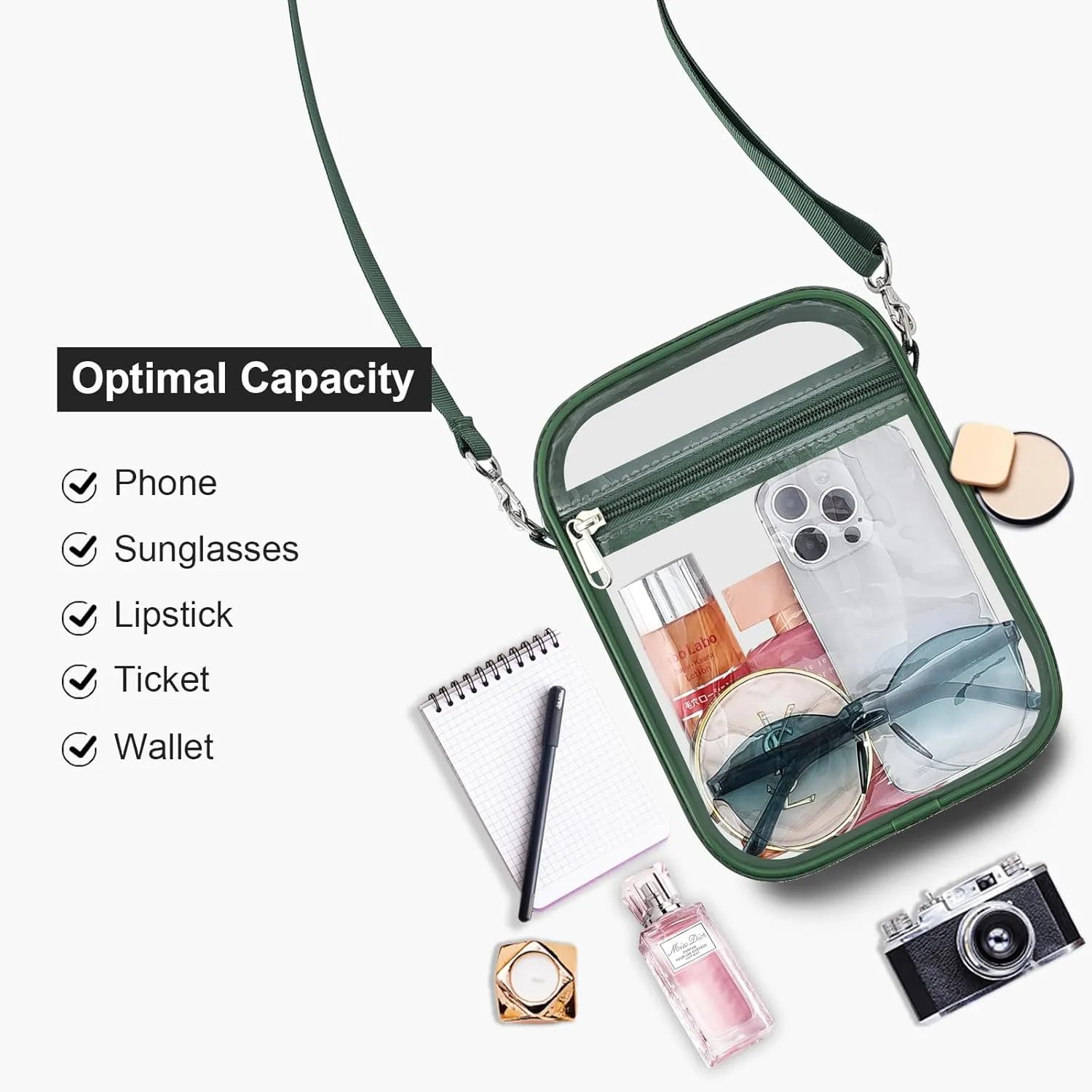 USPECLARE Clear Purse Stadium Approved CrossBody Bag for Men and Women