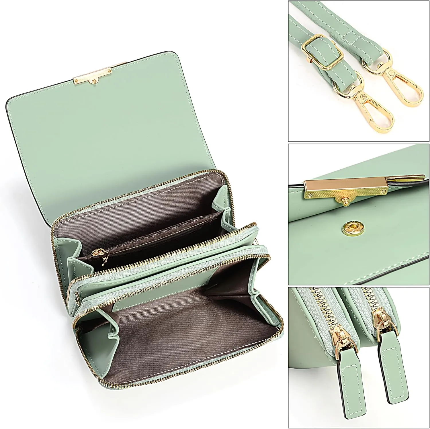 UTO Small Crossbody Shoulder Bag for Women Cellphone Bags Card Holder Wallet with Wristlet Purse and Handbags