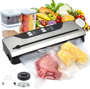 Vacuum Sealer for Food Electric Mason Jar Vacuum Sealer Machine Digital Display 8 In 1 Simplified Presets With Built in Cutter 3 Food Storage Container and Full Starter Kit