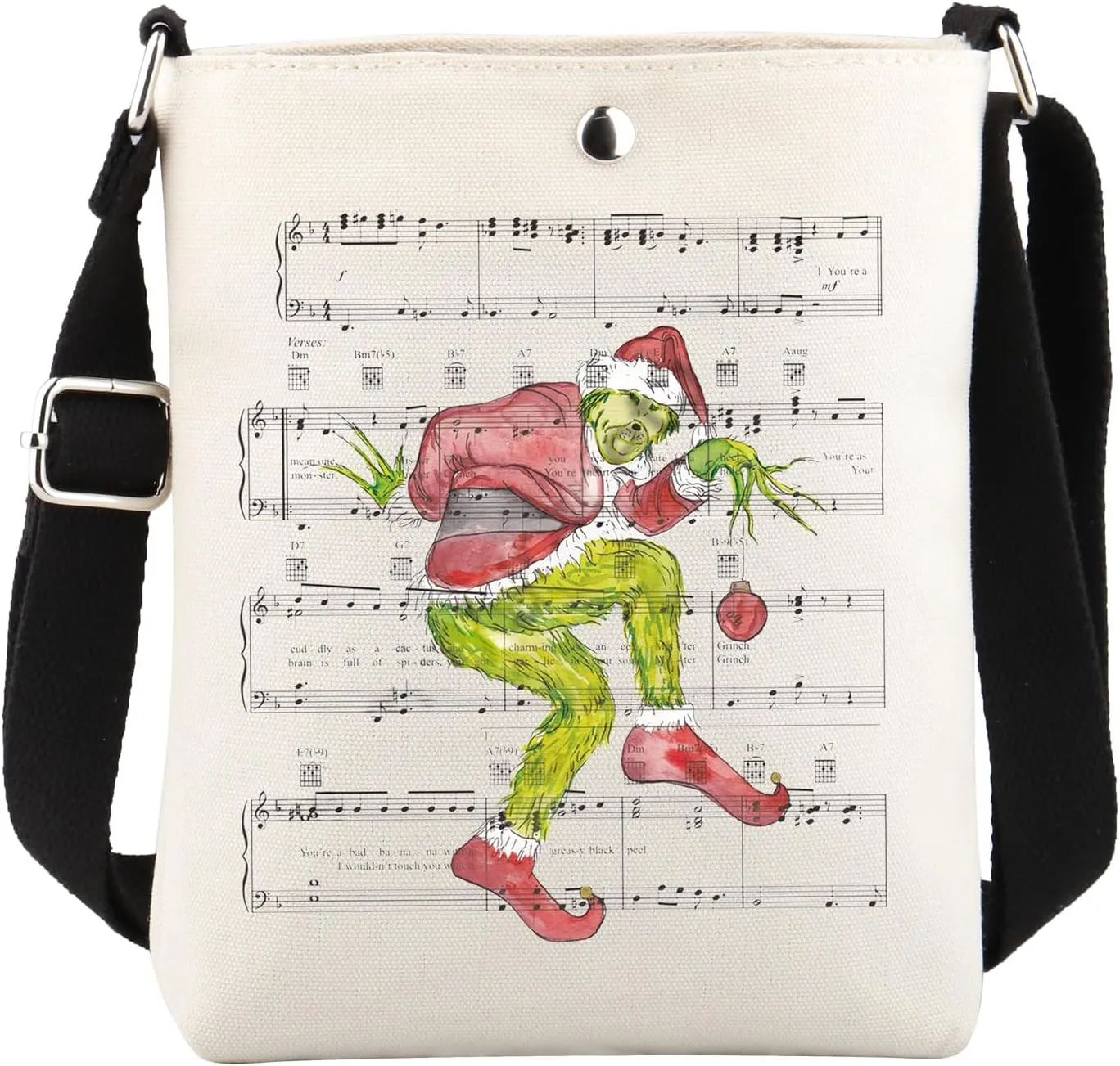 VAMSII Christmas Movie Inspired Crossbody Bag Musical Score Themed Gift Merry Christmas Gift