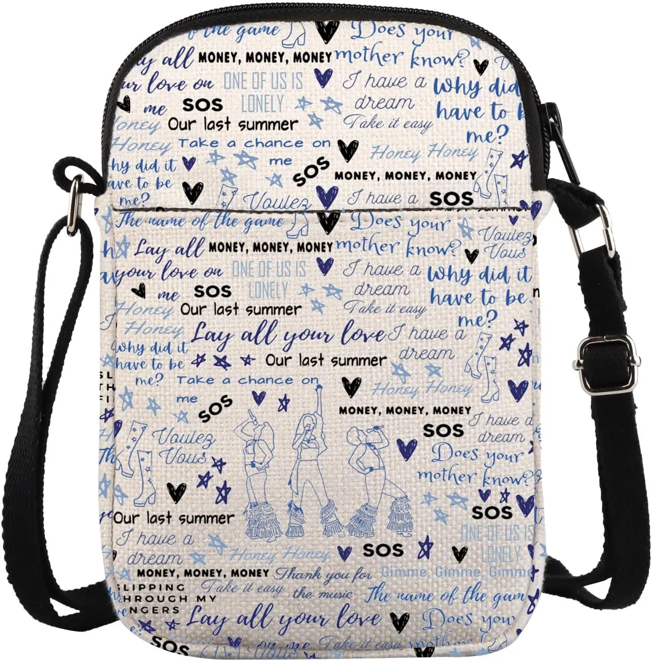 VAMSII Mama Mia Musical Crossbody Bag Girls Weekend Bag Musical Lover Disco Bachelorette Bag