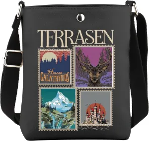 VAMSII Throne Of Glass Fantasy Book Crossbody Bag Literary Book Gifts TOG Fiction Fan Gift
