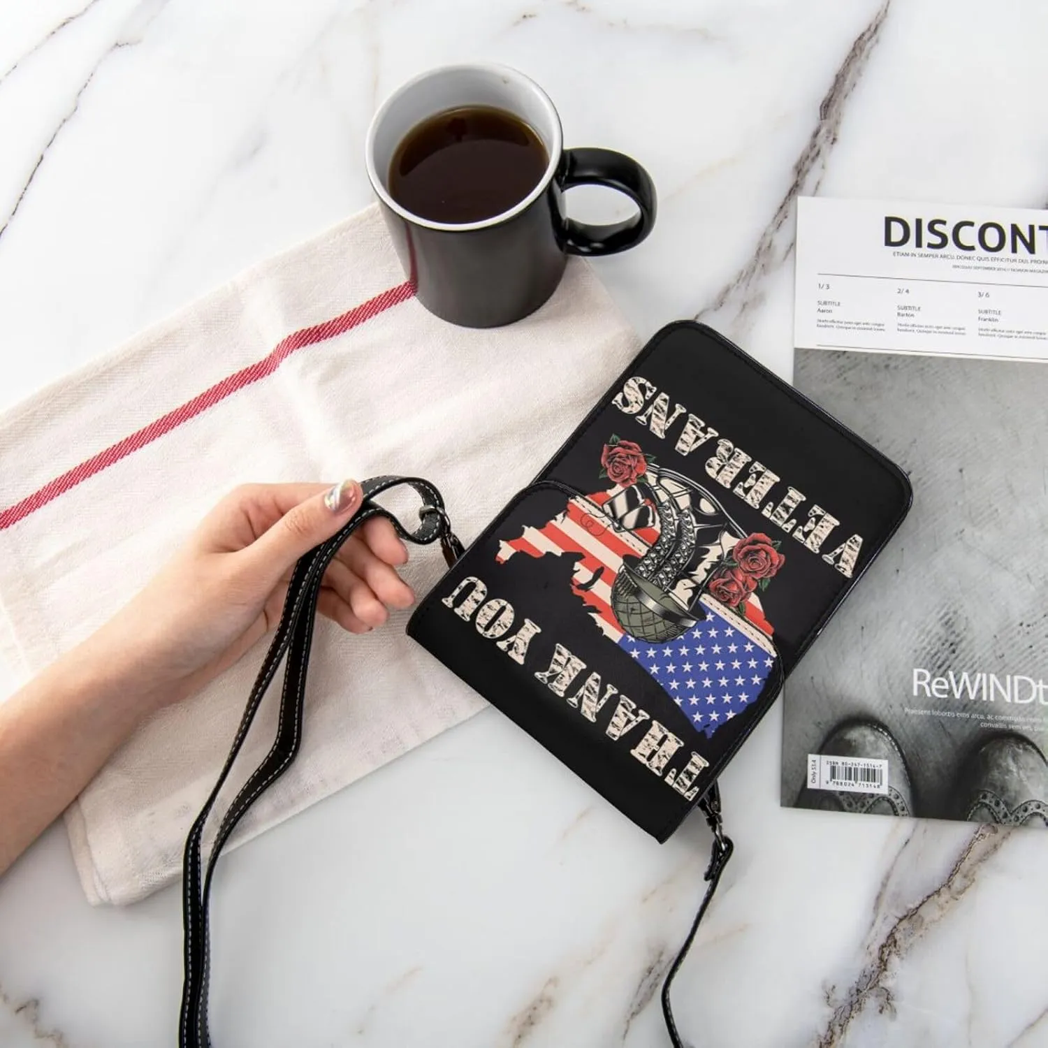 Veterans Day and Eagle USA Flag Cell Phone Purse Small Crossbody Bag For Women Men Wallet Purse With Adjustable Strap