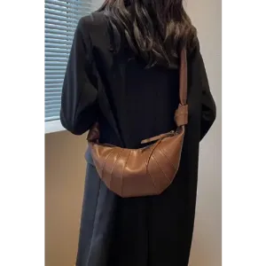Vibrant Zenana Vegan Leather Croissant Crossbody Bag
