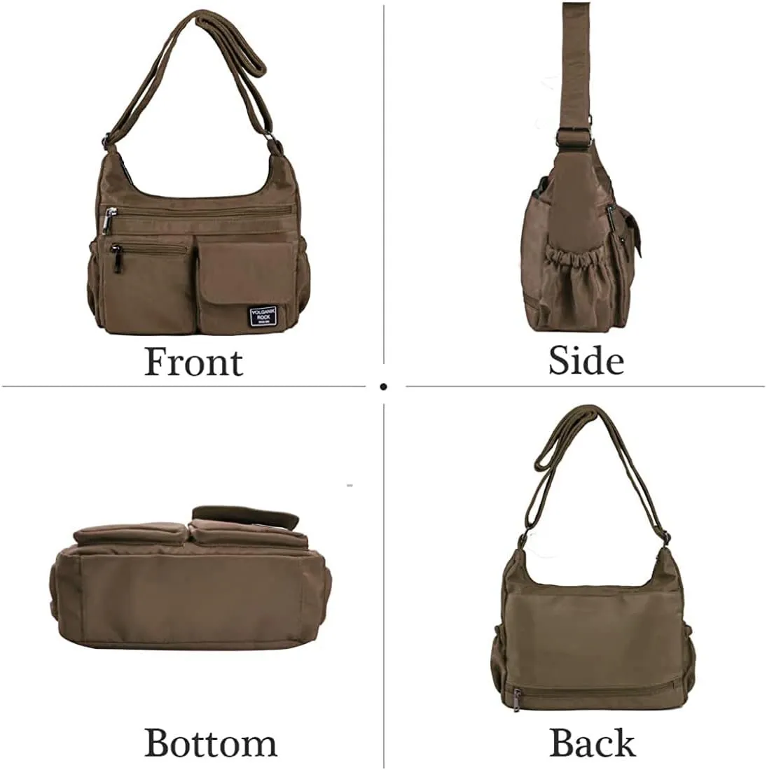 VOLGANIK ROCK Crossbody Bags for Women RFID Lightweight Travel Shoulder Bag Waterproof Nylon purses and handbags Pocketbook