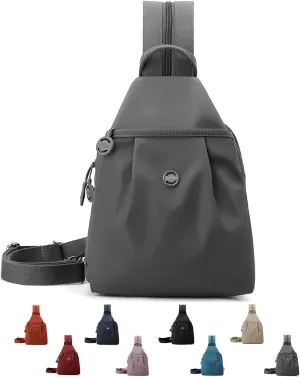 Vovtva Bag, 2025 Backpack Chest Bag Double Zipper Large Capacity, Street Lite Chic Versatile Travel Bag (gray)
