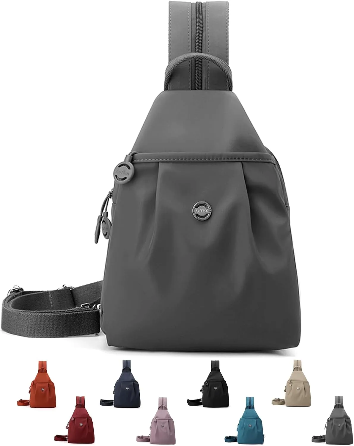 Vovtva Bag, 2025 Backpack Chest Bag Double Zipper Large Capacity, Street Lite Chic Versatile Travel Bag (gray)