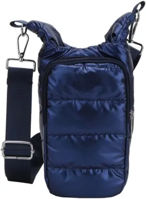 Water Bottle Carrier Bag with Phone Pocket Puffer Tote Bag Quilted Crossbody Shoulder Bag Water Bottle Holder with Strap