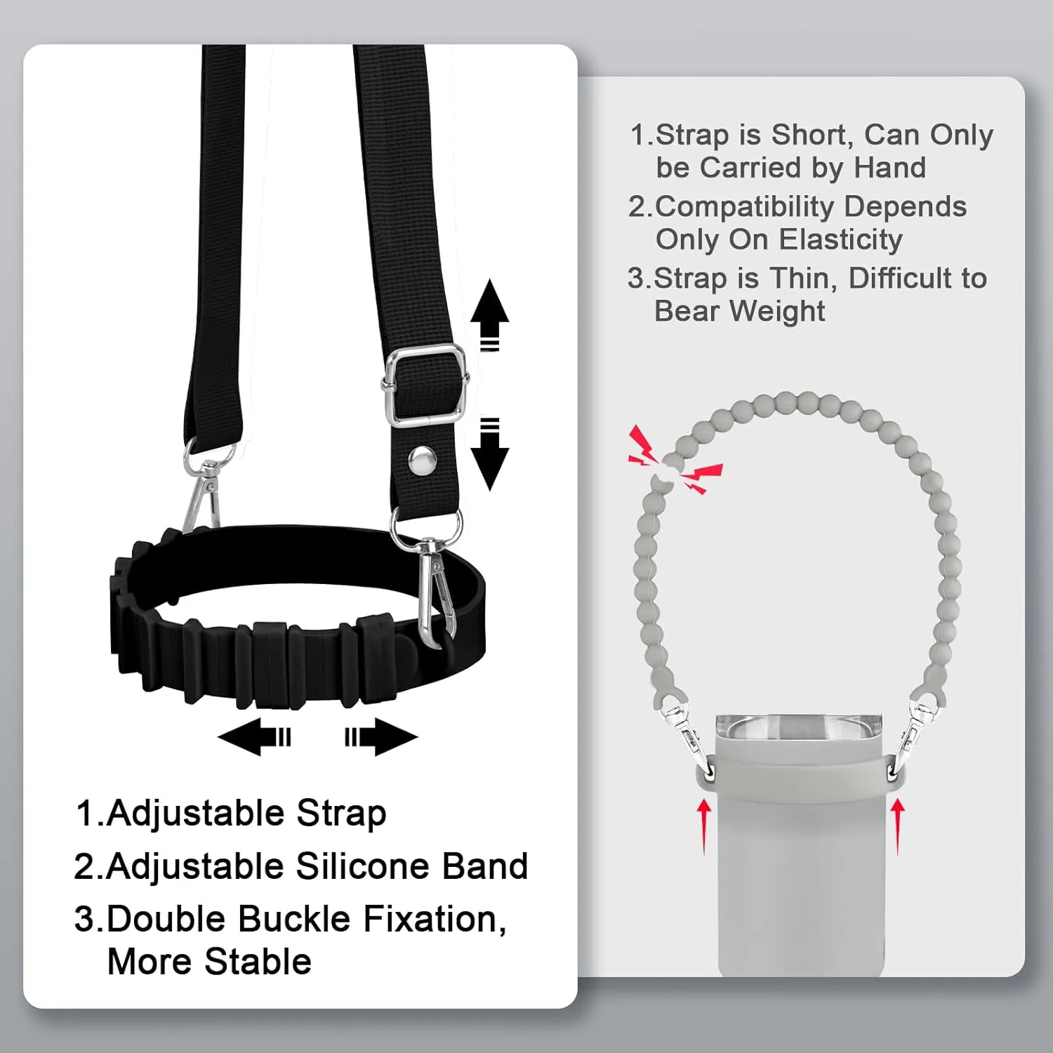 Water Bottle Holder with Strap for Stanley Cup Accessories,Adjustable Shoulder Strap Compatible with Stanley Tumbler,Owala,Hydroflask, YETI and More