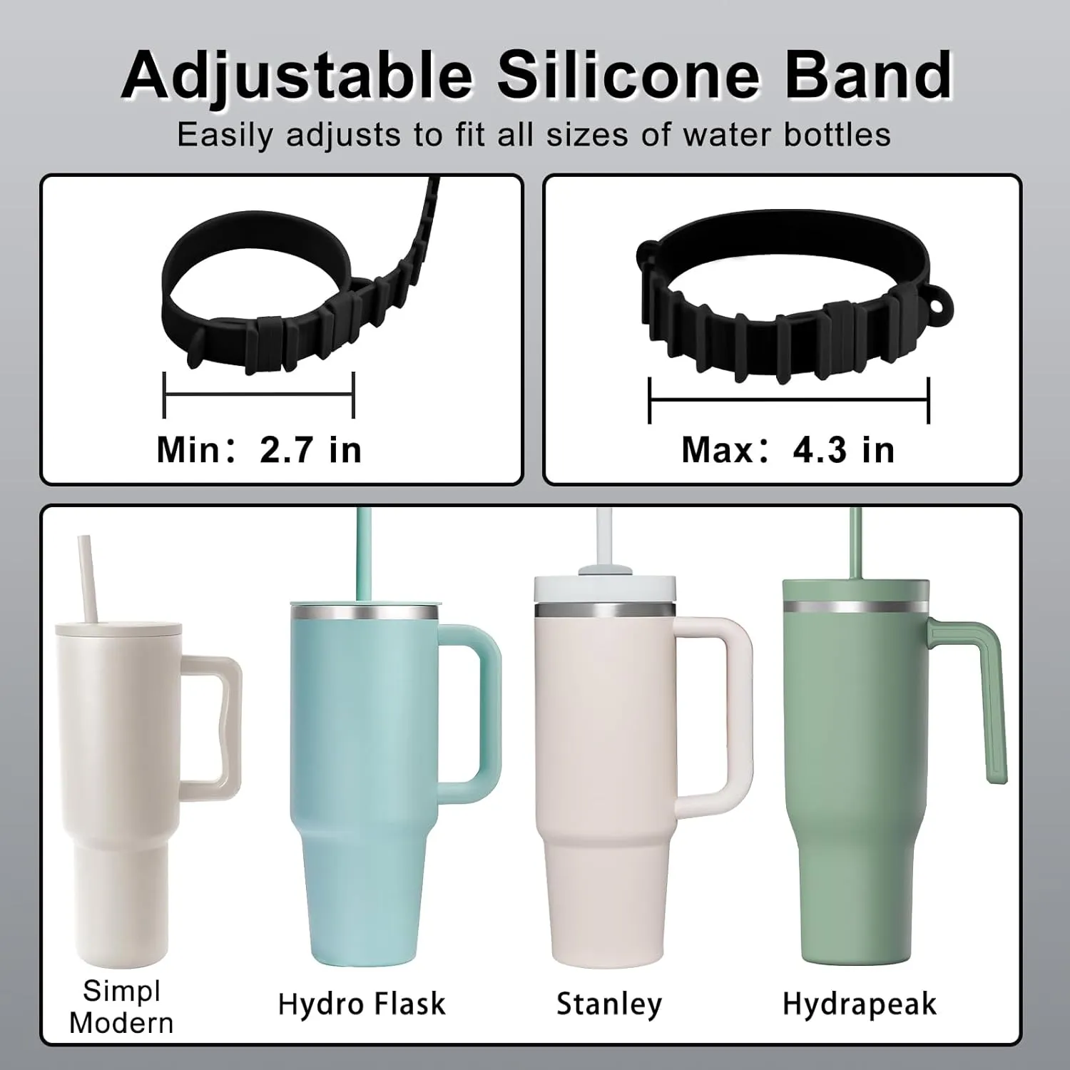 Water Bottle Holder with Strap for Stanley Cup Accessories,Adjustable Shoulder Strap Compatible with Stanley Tumbler,Owala,Hydroflask, YETI and More