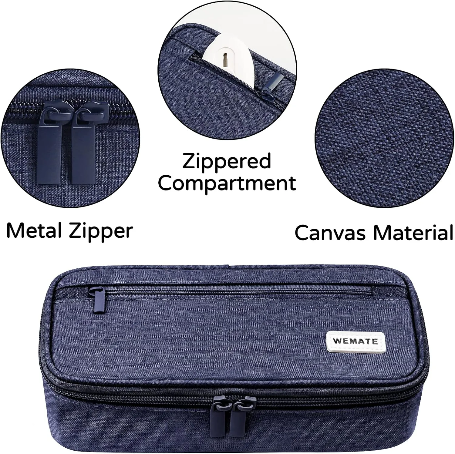 WEMATE Large Pencil Case, Big Capacity Pencil Pouch Stationery Pen Bag, Storage High Capacity Bag Pouch Holder Box Organizer, Marker Pen Case for Women & Men