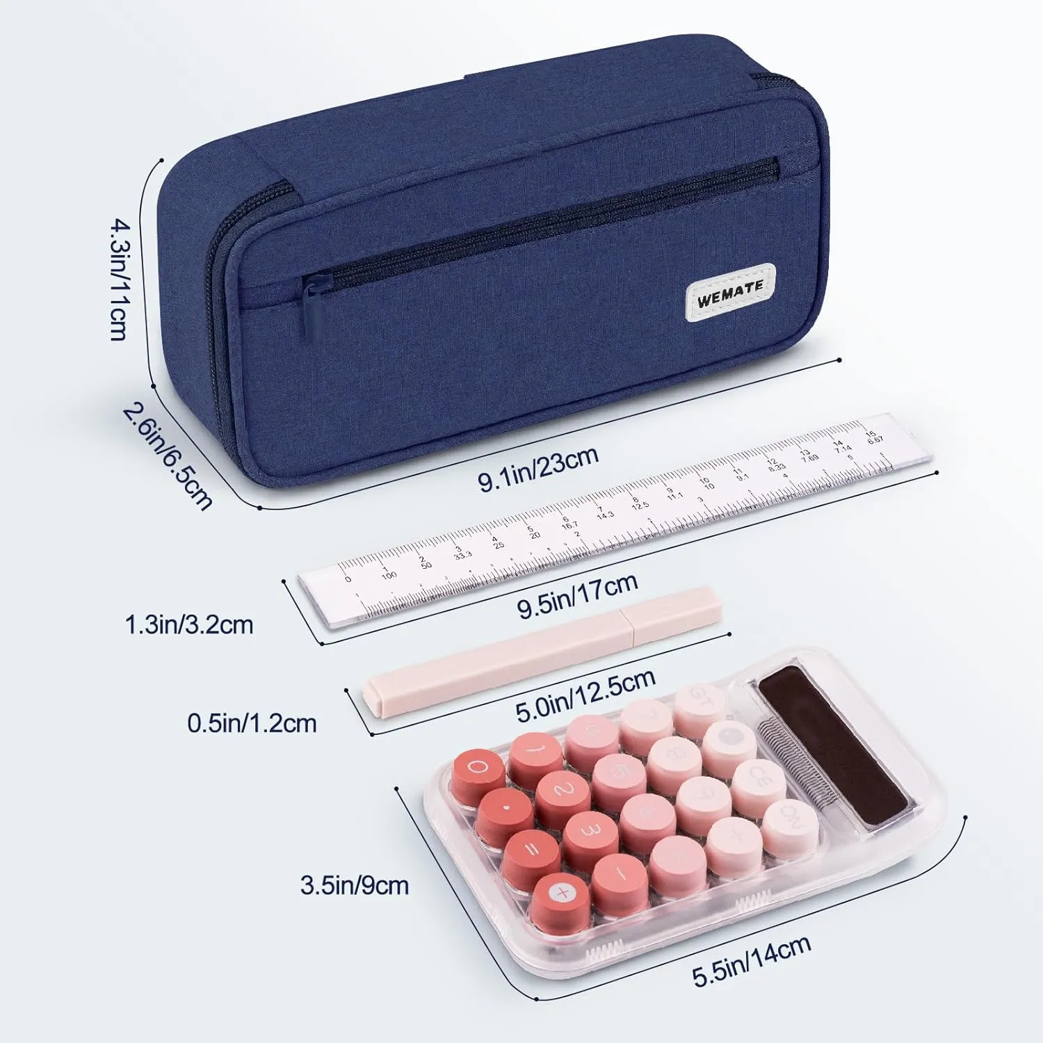WEMATE Large Pencil Case, Big Capacity Pencil Pouch Stationery Pen Bag, Storage High Capacity Bag Pouch Holder Box Organizer, Marker Pen Case for Women & Men