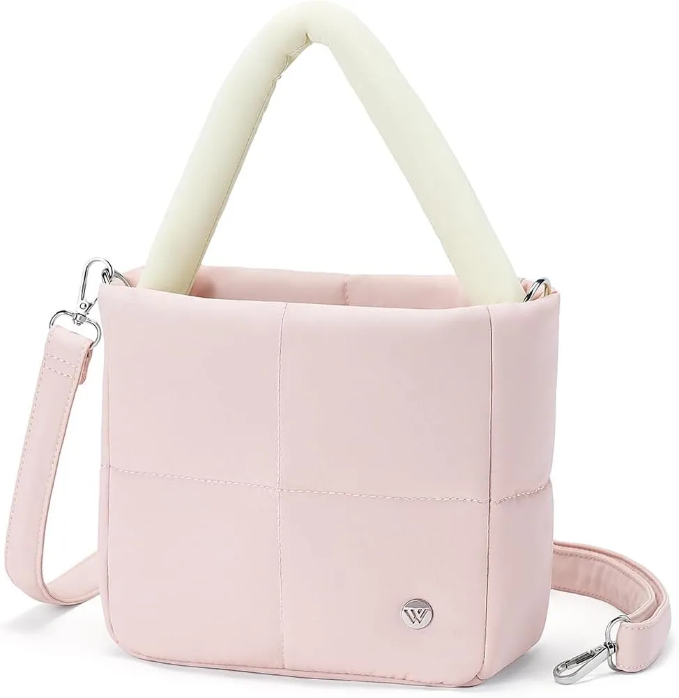 WESTBRONCO Puffer Crossbody Bags for Women, Nylon Quilted Shoulder Purse Designer Handbags with Adjustable & Detachable Strap