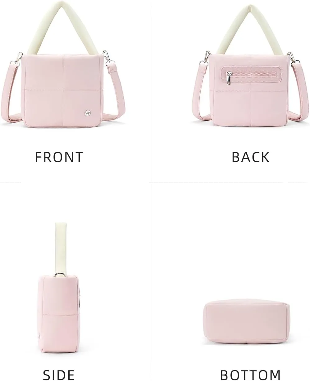 WESTBRONCO Puffer Crossbody Bags for Women, Nylon Quilted Shoulder Purse Designer Handbags with Adjustable & Detachable Strap