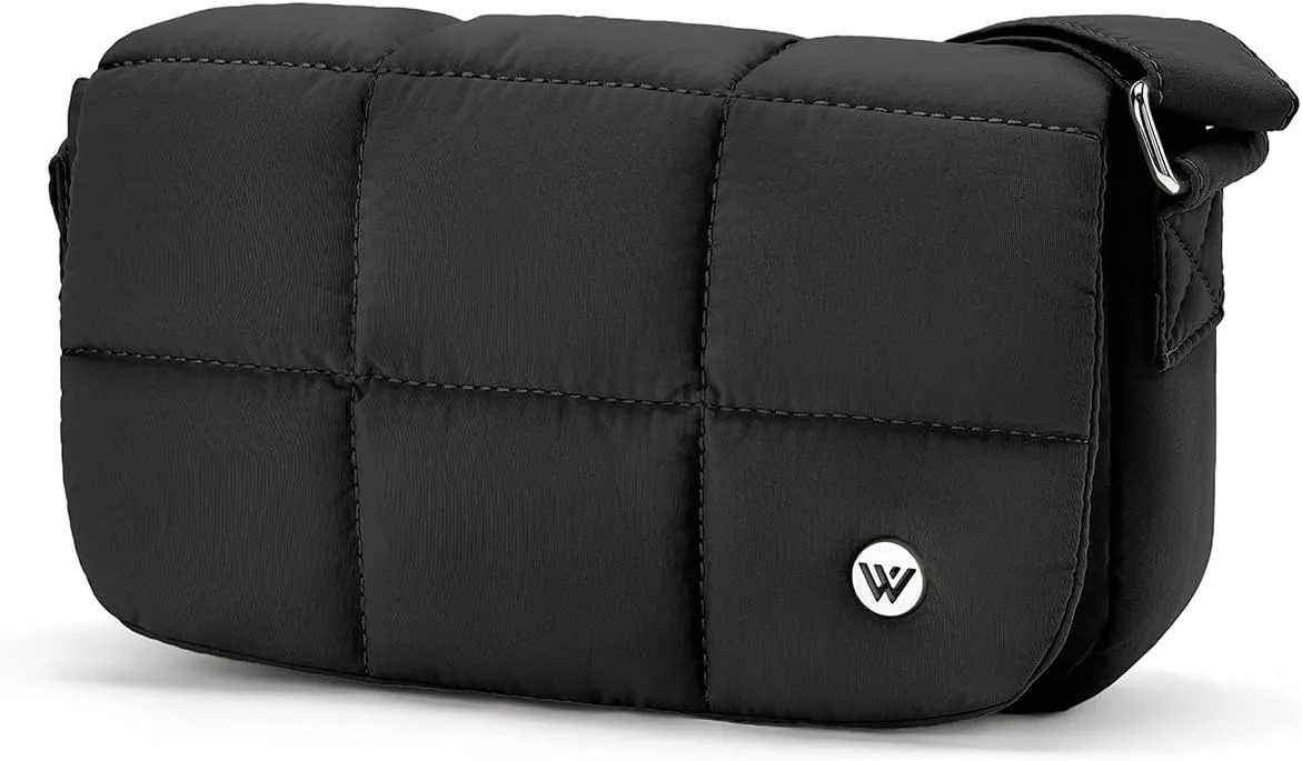 WESTBRONCO Small Puffer Crossbody Bags for Women Nylon Shoulder Bag Quilted Crossbody Purse with Adjustable Strap