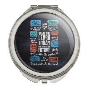 What You Learn Today Can Change the Future World Compact Travel Purse Handbag Makeup Mirror