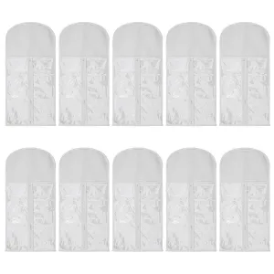 Wig Storage Bag Holder Case, Wigs Pouch Dust-Proof Organizer Protect for Professional Hair Extensions (White Pack of 10)