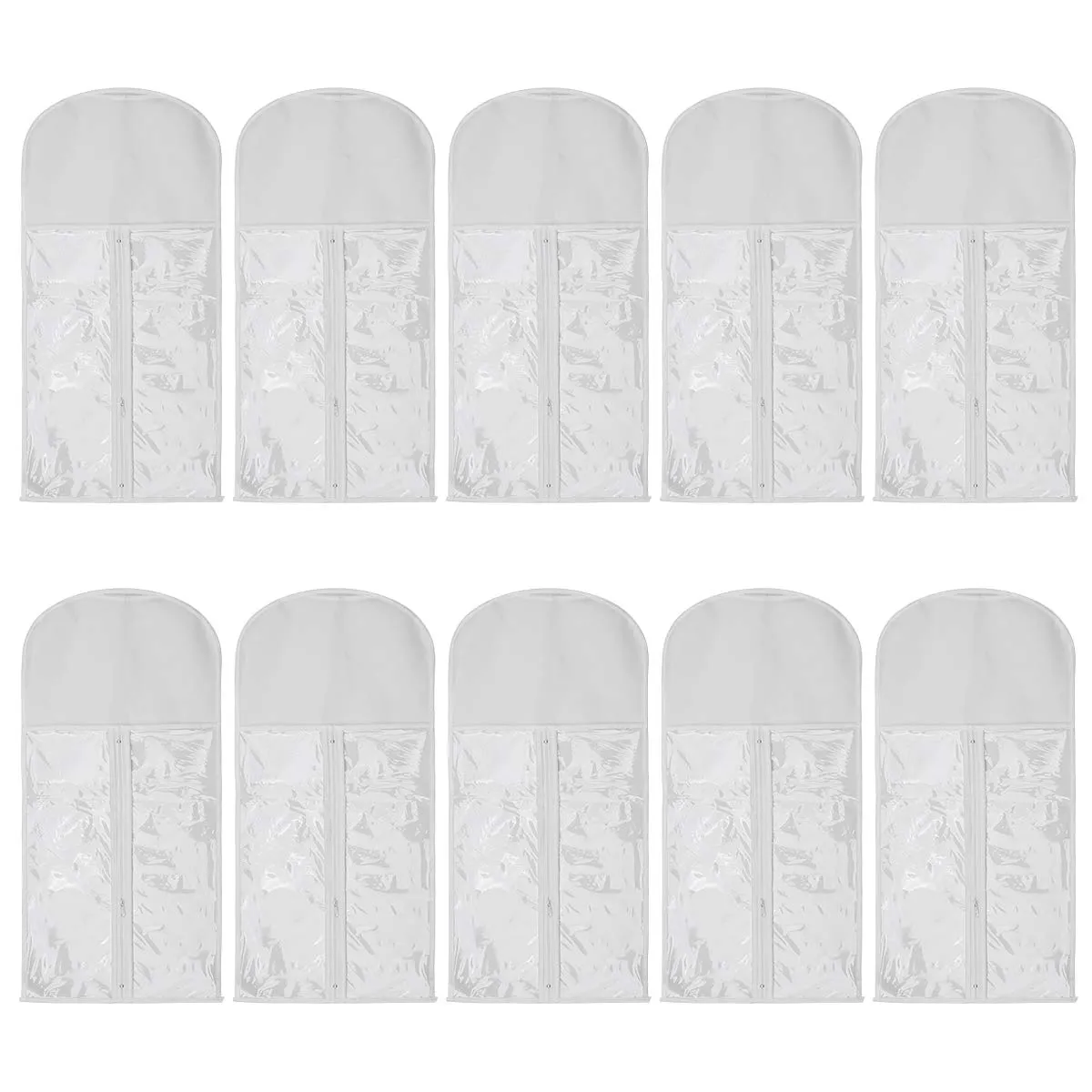 Wig Storage Bag Holder Case, Wigs Pouch Dust-Proof Organizer Protect for Professional Hair Extensions (White Pack of 10)