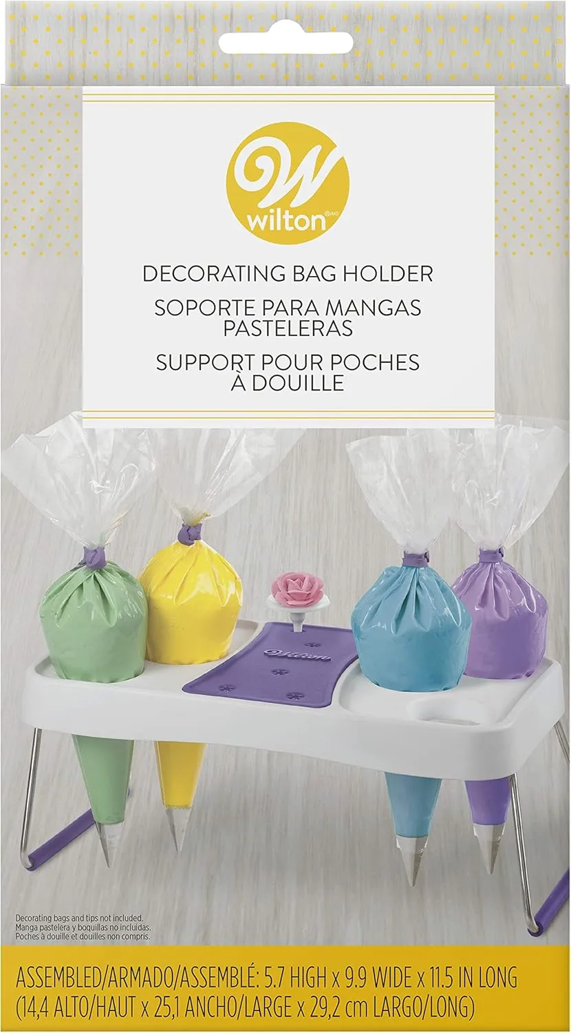 Wilton Decorating Bag Stand - Organize Icing Bags for Easy Reach and Quick Treat Decorating, Holds Flower Nails to Dry Buttercream Flowers, 6-Cavity