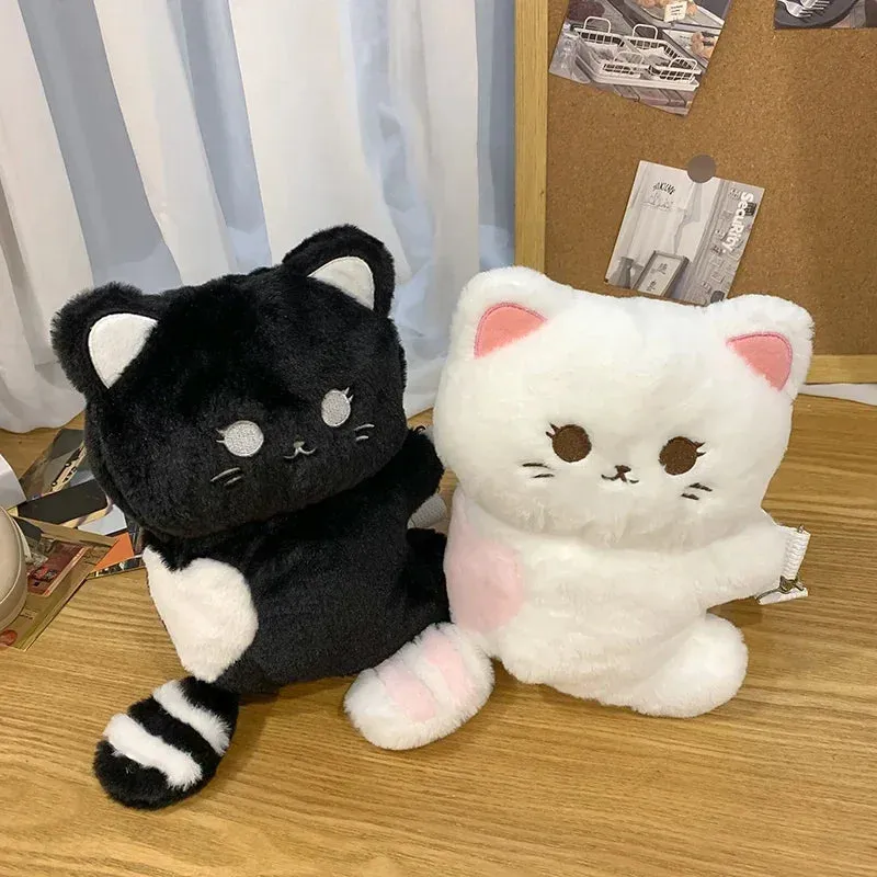 Winter Cute Soft Plush Cartoon Cat Crossbody Bags for Girls Kawaii Personality Ladies Small Shoulder Bag Gift Bag for Children