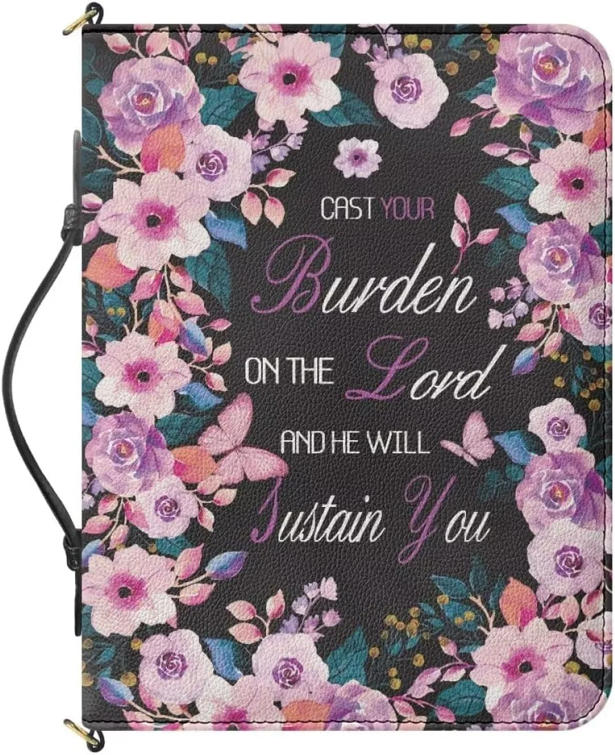 Women Bible Cover with Adjustable Strap Shoulder Strap Bag Bible Carrying Case for Church Services
