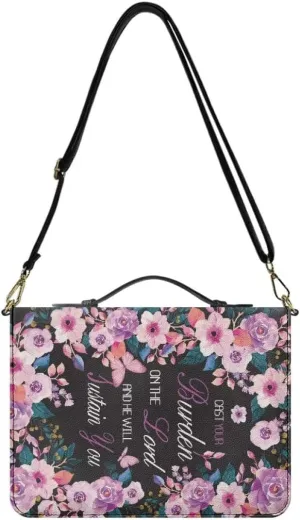 Women Bible Cover with Adjustable Strap Shoulder Strap Bag Bible Carrying Case for Church Services