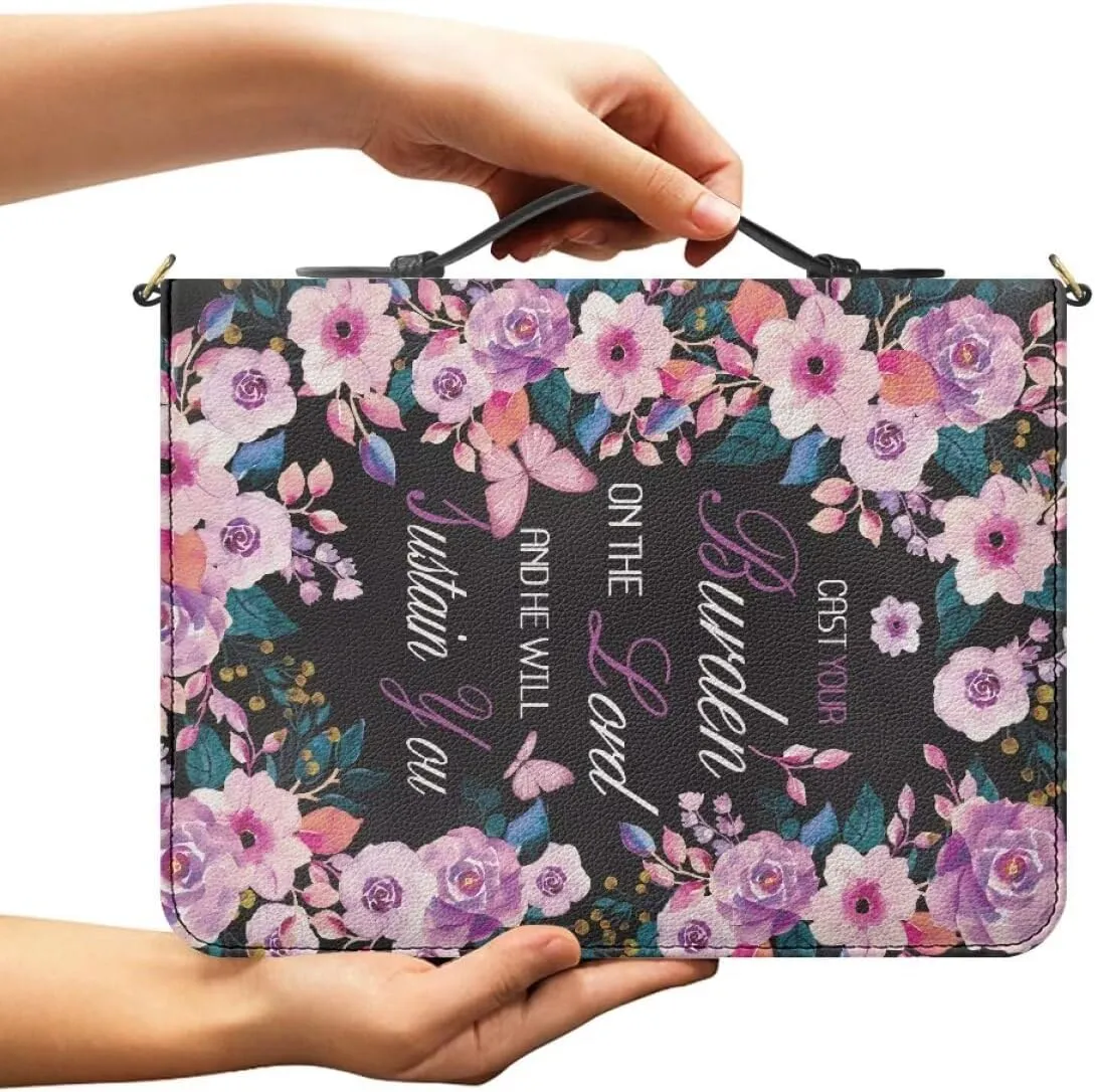 Women Bible Cover with Adjustable Strap Shoulder Strap Bag Bible Carrying Case for Church Services