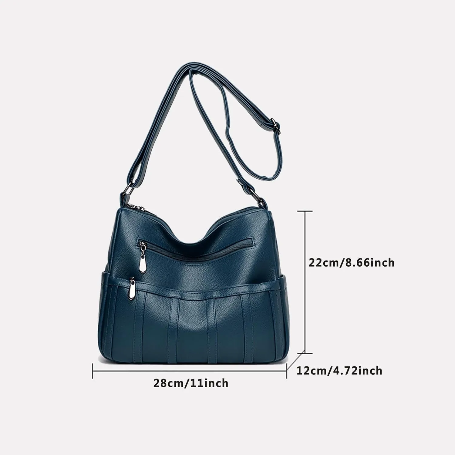 Women Leather Crossbody Bag Solid Color Large Capacity Shoulder Purse Trendy Tote Bag for Mom Seniors