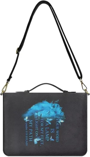 Women Men Bible Cover with Adjustable Strap Shoulder Strap Bag Bible Carrying Case for Church Services