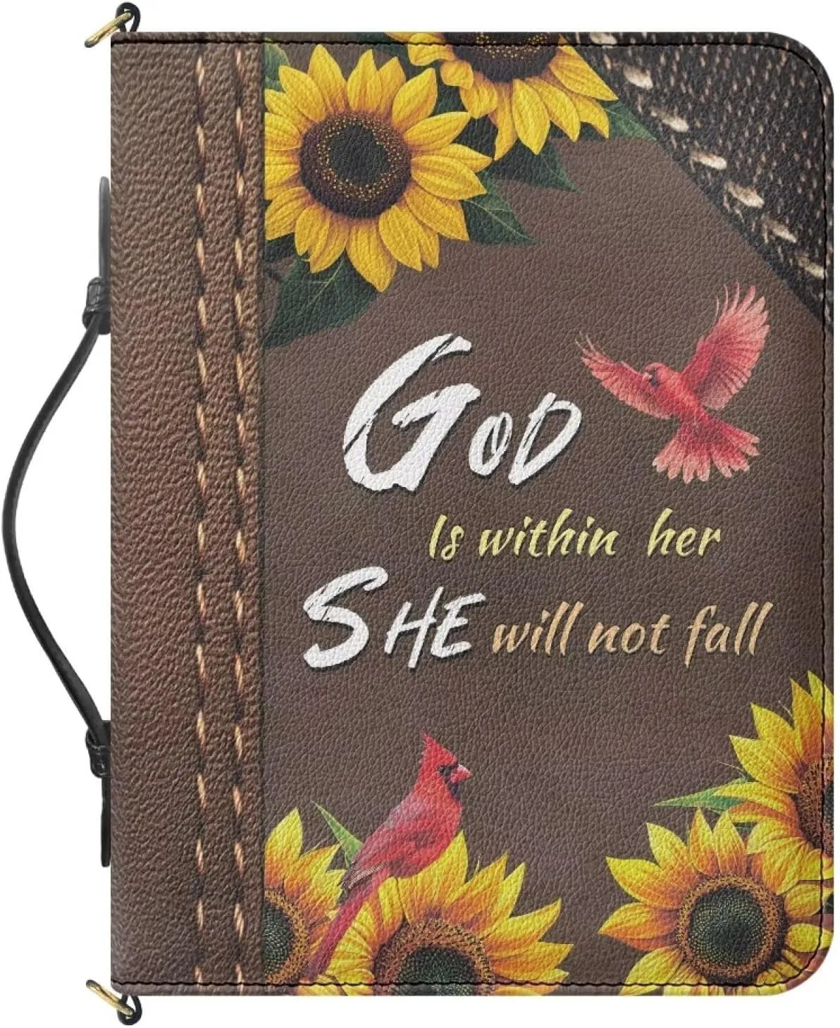 Women Men Bible Cover with Adjustable Strap Shoulder Strap Bag Bible Carrying Case for Church Services